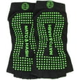 thumbnail image 2 of Mato & Hash Toeless Half Toe Yoga Socks With Grip - Black/Bright Green CA7200 M/L, 2 of 2