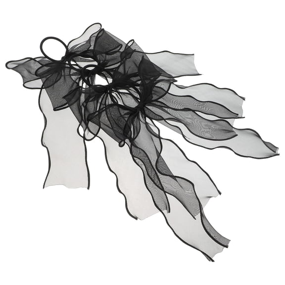 LOLIPPYY 4Pcs Bow Hair Ties Black Elastic Bands for Hair Decoration and Daily Use