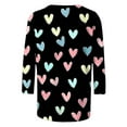 thumbnail image 5 of Sweatshirt Women 3/4 Sleeve Heart Graphic Oversized Crewneck Pullover Loose Travel Drop Shoulder Valentine Tee Shirts Fashion Outfits, 5 of 7