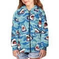 thumbnail image 5 of chaqlin Shark Hoodies for Boys Girls Size 14-16 Casual Full Zip Hoodie Blue Camo Long Sleeve Hooded Sweatshirt Kids School Jacket with Pocket, 5 of 7