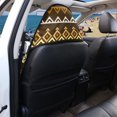 thumbnail image 5 of POLERO Brown Geometric Stripe Terry Cloth Car Seat Cover, Waterproof Stain Resistant Sweat Protector, Universal Fit for Sedan SUVs Cars, 5 of 7