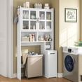 thumbnail image 2 of Over The Toilet Storage Cabinet with Frosted Door, Bathroom Storage Cabinet W/Adjustable Shelf for Bathroom, Restroom, Laundry, White, 2 of 8