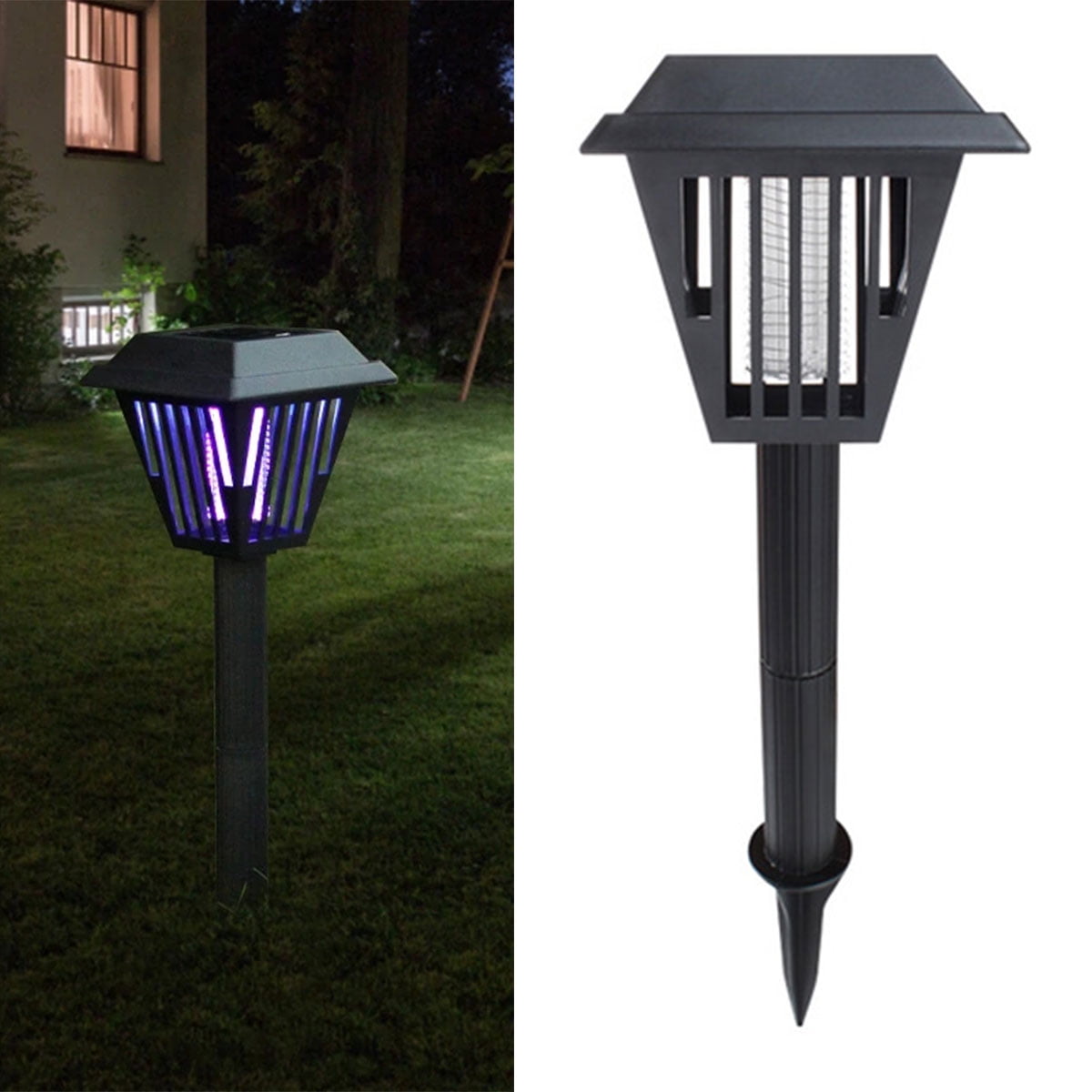 Solar Powered Wall Mounted Light Plastic Black Garden Lawn for Mos_Quito 