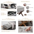 thumbnail image 5 of 36" Tufted Entryway Bench with Storage, French Vintage Bedroom Bench with X-Shaped Legs, Linen Fabric Storage Ottoman Bench for Bedroom, Dining Room, Living Room, Entryway, Gray, 5 of 5
