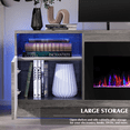 thumbnail image 6 of BOSSIN Fireplace tv Stand with 36 inch Fireplace Up to 80" TVs,LED Light Entertainment Center and Storage, 70" Modern Wood Media TV Console with Highlight Cabinet for Living Room, 6 of 8