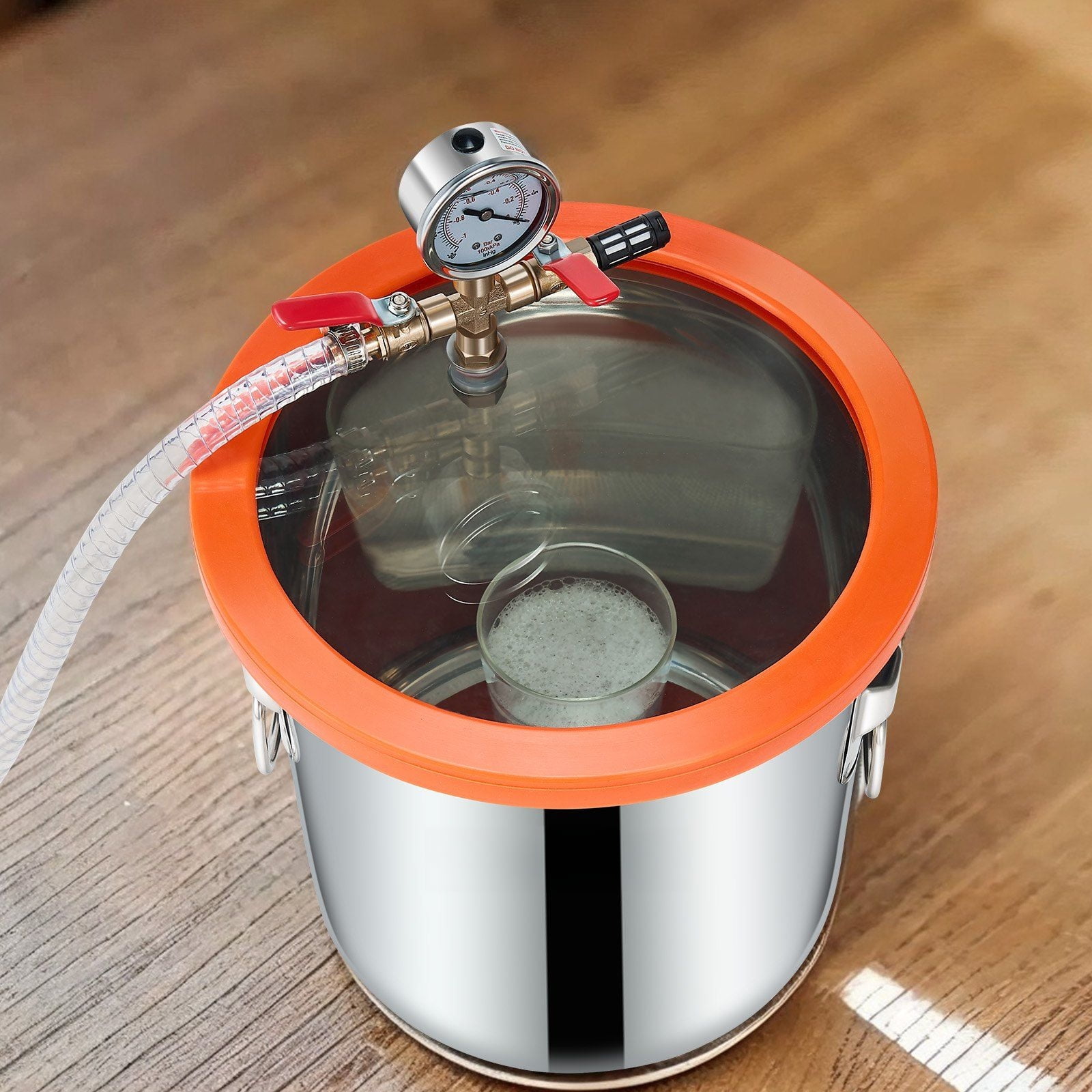 3.5CFM Single Stage Vacuum Pump and 3 Gal Chamber - for Degassing, Stabilizing, Mold Making, Infusion