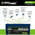 thumbnail image 7 of ExpertPower 12V 200Ah Lithium LiFePO4 Deep Cycle Rechargeable Battery | 2500 - 7000 Life Cycles & 10-Year lifetime | Built-in BMS, 7 of 7