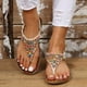 thumbnail image 2 of Sandalias bohemias de gran tamaño, zapatos de playa informales con cuentas a la moda de verano para mujer, zapatos de mujer de estilo romano, 2 of 4