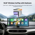 thumbnail image 2 of LAMTTO Wireless CarPlay Screen for Car 10.25" Portable Apple CarPlay & Android Auto Touchscreen with 2.5K+1080p Dash Cam, GPS, Bluetooth, AirPlay, Siri, 64GB Card, 2 of 9
