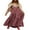 Red, variant on Michellecmm Women V-Neck Dress Floral Plaid Lacing Backless Spaghetti Strap Dress