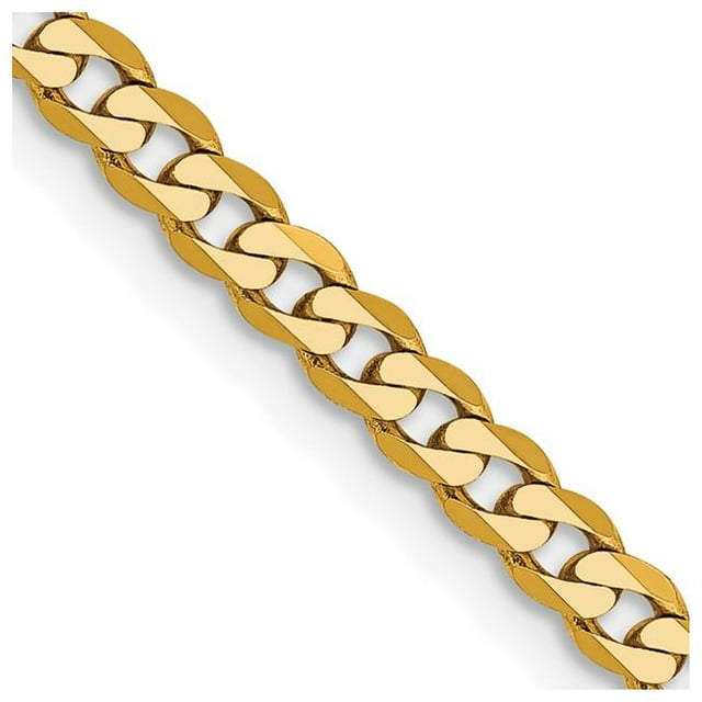 Quality Gold FBU080-30 14K Yellow Gold 2.9 mm Flat Beveled 30 in. Curb Chain