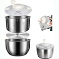 thumbnail image 1 of Salad Spinner Stainless Steel, Metal Salad Spinner, Salad Spinner Large, 6L with PP Cover, Essential Kitchen Tool for Dehydrating Lettuce, Fruits and Vegetables, Pasta and French Fries, 1 of 9