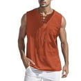 thumbnail image 2 of Tank Tops Men Summer Casual Cotton Linen Lightweight Breathable Lace Up Relaxed Fit Sleeveless Shirt Workout Tanks, 2 of 4