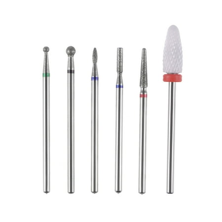 

Diamond Rotary Grinding Drill Bit Mix Set for Polishing Trimming Carving Ball/Cylinder/Cone Shape 6 Pack