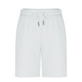 thumbnail image 5 of Men Shorts Plus Size Waffle Solid Color Casual Elastic Waist Summer Beach Shorts with Pocket White 3XL, 5 of 6