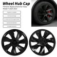 thumbnail image 3 of 19 Inch Wheel Hub , Wheel Rim Protector High Temperature Proof Matte Black 4 Pcs  For Model Y, 3 of 8