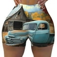 thumbnail image 2 of Fotbe Vintage Truck Farm Scene Shorts Sin Costuras – Shorts Deportivos de Cintura Alta para Mujer, Elásticos para Gimnasio, Yoga, Running o Ciclismo-Large, 2 of 8
