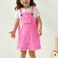 thumbnail image 2 of Glisme Girls Romper Solid Color Jumpsuit Overalls Children'S Cute Suspenders Flexible Playwear Pink, 2 of 4