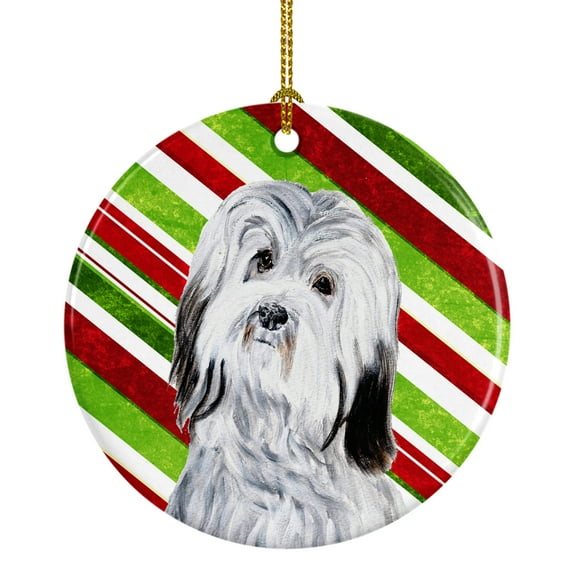 Carolines Treasures SC9809CO1 Havanese Candy Cane Christmas Ceramic Ornament 3 in multicolor