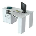 thumbnail image 3 of Inval Modern Corner Desk with 2 Drawers and Cabinet, Washed Oak, 3 of 7