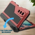 thumbnail image 3 of Cowithday Case for Samsung Galaxy Z Fold 5 5G 2023, with Kickstand [Hinge Protection] Heavy Duty Drop-proof Silicone & Hard Shockproof Metal Bumper Cover  Rugged Shell for Galaxy Z Fold 5 5G, Red, 3 of 7