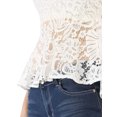 thumbnail image 7 of MODA NOVA Juniors Round Neck Cap Sleeves High Low Hem Lace A Line Peplum Blouse, 7 of 7