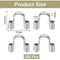 thumbnail image 4 of 1box 200Pcs 304 Surgical Stainless Steel Wire Guardian Wire Protector U Shape Loops Metal Wire and Thread Protector Loops Terminators for Leather Cord Bracelets Jewelry Making, 4 of 5