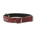 thumbnail image 3 of Genuine Leather Studded Padded Dog Collar 18" Long 3/4" Wide Fits 12"-14.5" Neck (Red), 3 of 3
