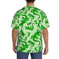 thumbnail image 3 of Balery Green Lizard Camisa Casual de Manga Corta con Botones para Hombre, Texturizada, Estilo Cubano, para Playa, Verano-4X-Large, 3 of 5