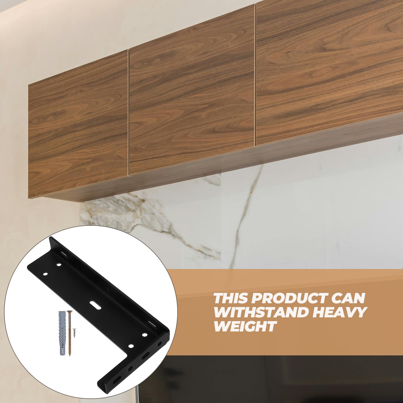 Raindrops 2-Pack Heavy Duty Metal L Brackets for Floating Shelves, Decorative Wall Shelf Supports in Black for Kitchen, Nursery, Mantel