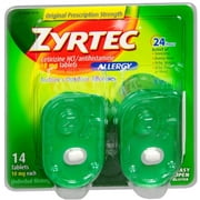Zyrtec Allergy 10 mg Tablets Blister Pack 14 Tablets (Pack of 2)