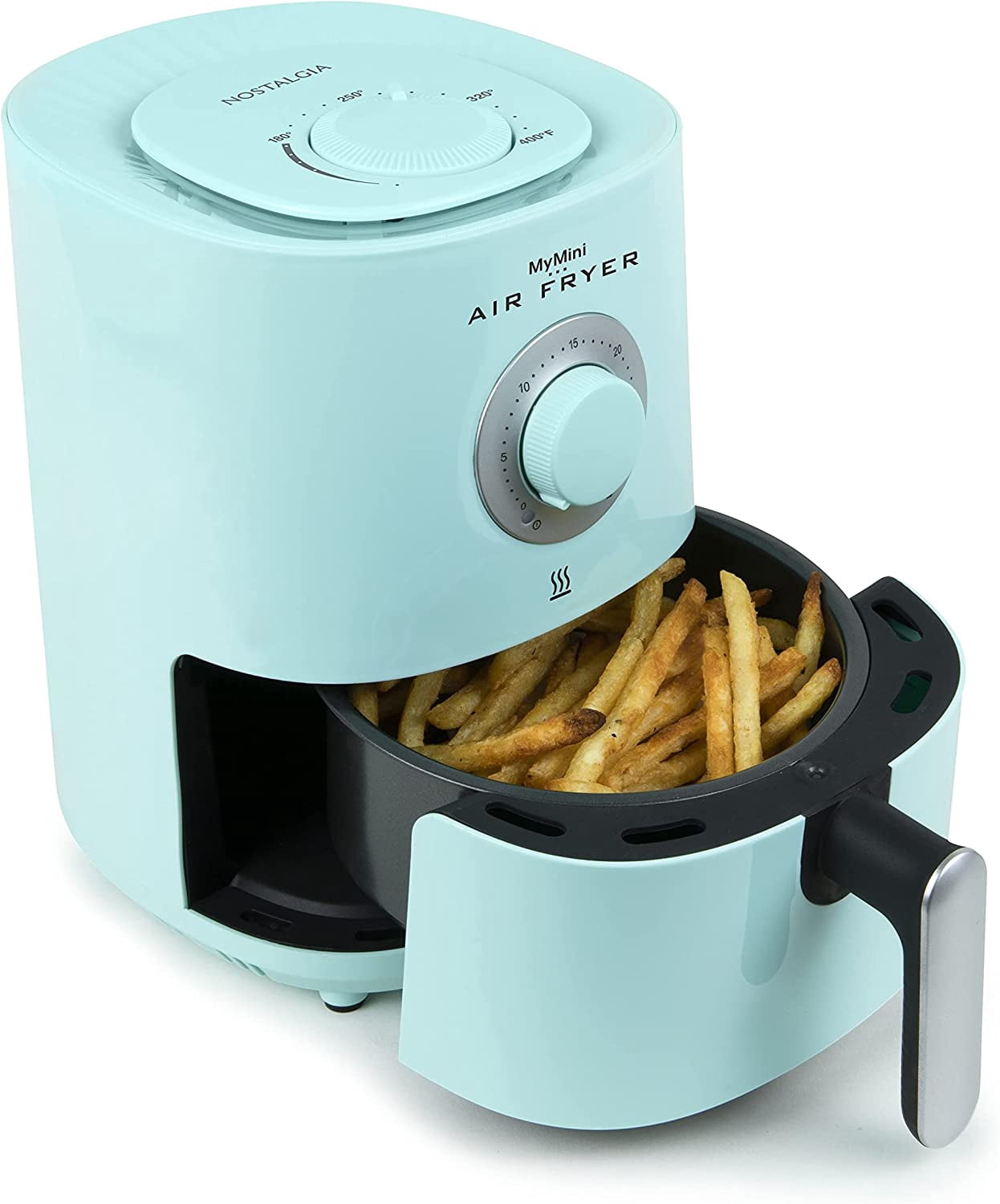 Nostalgia MyMini Retro Air Fryer, 1 Quart Mini Air Fryer with Automatic Shut Off, 1500W, Aqua