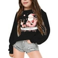 thumbnail image 2 of Generic Kids Fall Clothes Girls' Middle And Small Children's Fall And Winter Long Sleeve Christmas Santa Sleigh All Day Print Casual Loose Sweater(8-9 Years,Black), 2 of 4