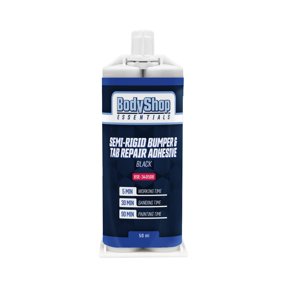 BodyShop Essentials Universal Semi-Rigid Automotive Multipurpose Plastic Repair and Adhesive 50ml Cartridge & Two Application Mixing Nozzles