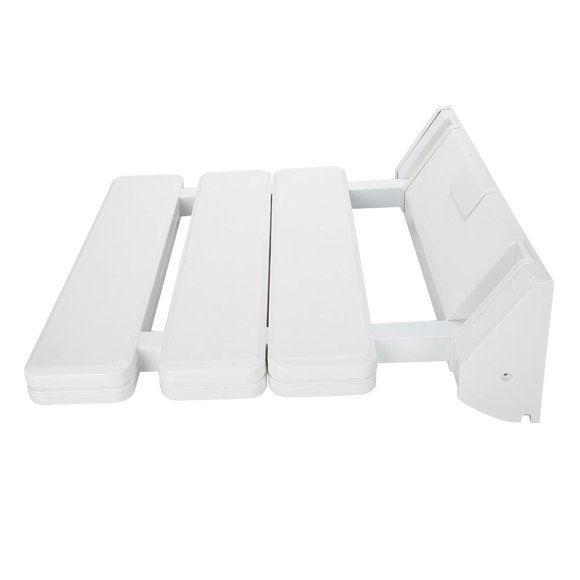 Fyydes Wall Mounted Drop-leaf Shower Seat Foldable Bathroom Bench for Home Sauna Room Use White, Wall Mounted Shower Chair, Drop-leaf Shower Seat