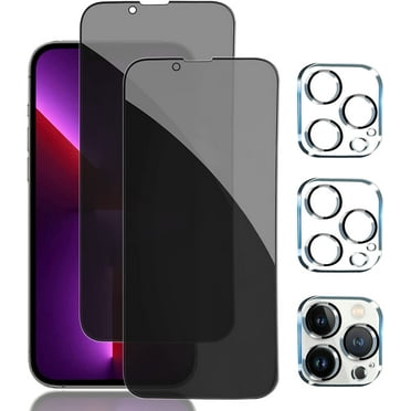 [2 2 Pack] iPhone 13 Pro Max Privacy Screen Protector with Camera Lens Protector Full Coverage Anti-Spy Tempered Glass Film 9H Hardness Upgrade Edge Protection Easy Installation Bubble Free [6.7 inch]