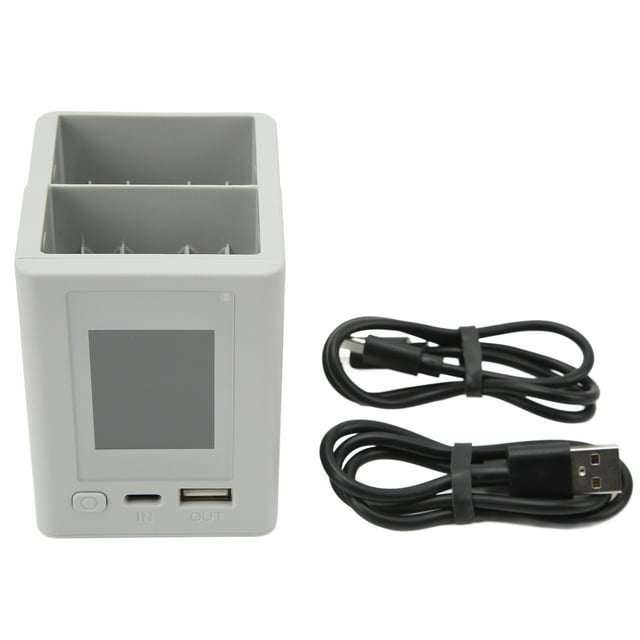 Hub de carga de 2 vías PD Pantalla a color de carga rápida USB LCD Cargador de batería para DJI Mini 3 Drone Gris