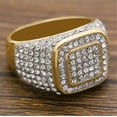 thumbnail image 4 of Gold-plated Micro Inlaid Zircon Ring Hip Hop Full Diamond Men's Ring, 4 of 6
