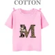 thumbnail image 3 of Camiseta de algodón con el alfabeto H-N de Disney Mickey, moda de verano, informal, para niños y niños, camisetas de manga corta con cuello redondo, 3 of 5