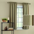 thumbnail image 2 of Mainstays Threaded Print Solid Color Room Darkening Rod Pocket Curtain Panel Pair, Set of 2, Taupe, 30 x 63, 2 of 2