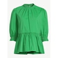 thumbnail image 5 of Scoop Women's Mock Neck Peplum Top, 5 of 5