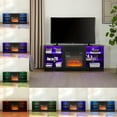 thumbnail image 6 of Resenkos Entertainment TV Stand,Entertainment Center3D Fireplace TV Stand with LED Lights with USB Charging Outlet Modern Television Table Center for TV up to 32-62" Black, 6 of 14
