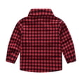 thumbnail image 2 of Diufon 1-7years Boys and Girls Kids Shirt Plaid Print Lapel Button down Outwear Spring Color Block Coat (1-2 Years, Red), 2 of 8