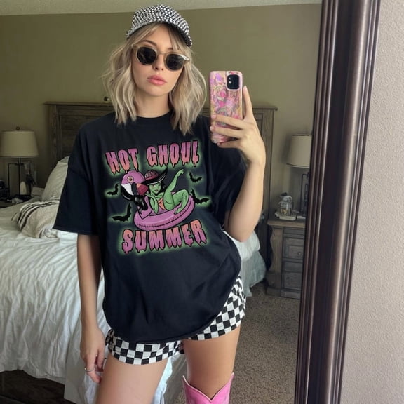 Summerween Hot Ghoul Summer T-Shirt Spooky Lover Halloween Forever Retro Zombie Girl Cute Shirt