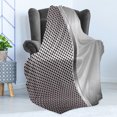 thumbnail image 4 of Grey Soft Flannel Fleece Throw Blanket, Cool Background with Square Shaped Grid Speaker Featured Industrial Iron Design Print, Cozy Plush for Indoor and Outdoor Use, 60" x 80", Grey, by Ambesonne, 4 of 5