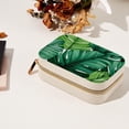 thumbnail image 7 of Tropical Jungle Leaves Velvet Portable Jewelry Organizer Box with Removable Compartment - Earring Holder and Gift Jewelry Box, 7 of 7