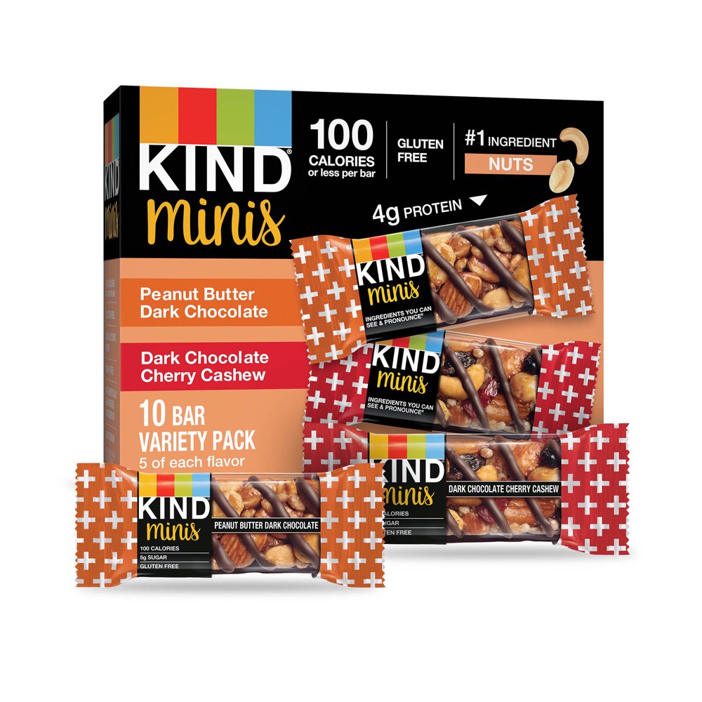 KIND Minis Variety Pack, Peanut Butter Dark Chocolate and Dark