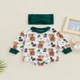thumbnail image 2 of Ensemble de Combinaisons pour Bébés Filles Imprimé Animal Manches Longues Col et Bandeau, 2 of 8