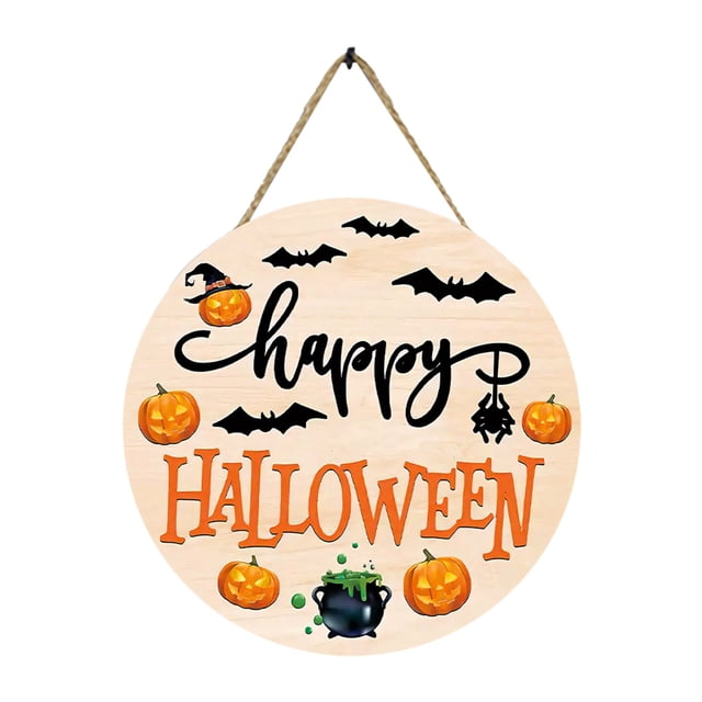 Mom's Best Letreros de madera de bienvenida para Halloween para colgar en la pared
