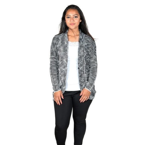 RWB Womens Open Cardigan Black White M/L
